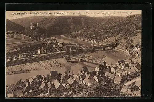 AK Obernhof a. d. Lahn, Teilansicht mit Kloster Arnstein