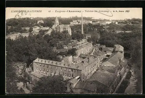 AK Vidalon-lès-Annonay, Teilansicht aus der Vogelschau