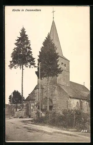 AK Dammvillers, Ansicht der Kirche