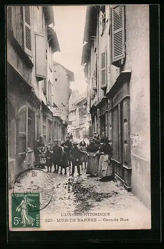 AK Mur-de-Barrez, Grande Rue, Strassenpartie