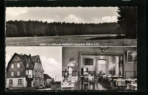 AK Maisborn /Hunsruck, Gasthaus, Innenansicht, Ortspartie