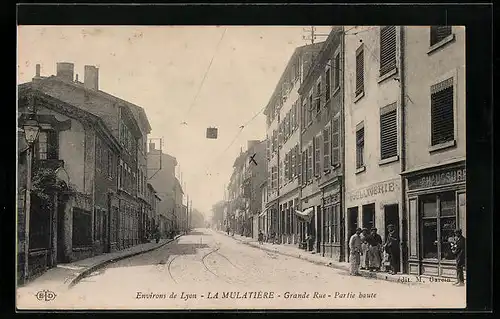 AK La Mulatière, Grande Rue - Partie haute