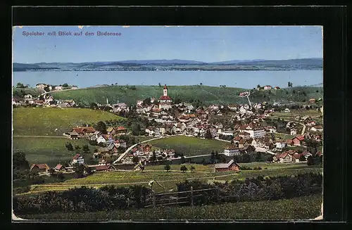 AK Speicher, Ortsansicht mit Blick auf den Bodensee