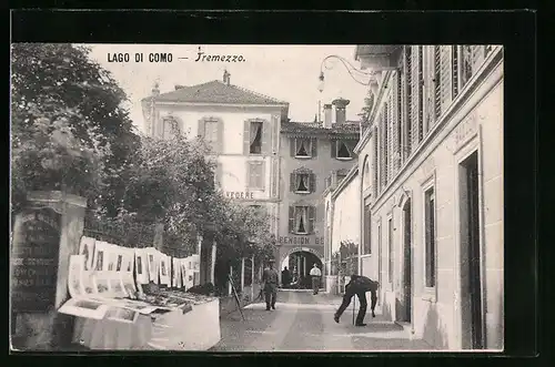 AK Tremezzo /Lago di Como, Strassenpartie mit Hotel