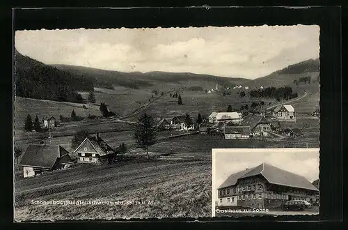 AK Schönenbach /Bregtal, Gasthaus zur Sonne, Ortsansicht