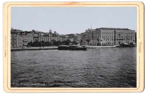 Fotografie Stengel & Co., Dresden, Ansicht Triest, Piazza Grande e Lloyd, Lloyd Palast