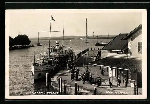 AK Bregenz, Hafen mit Bodenseedampfer