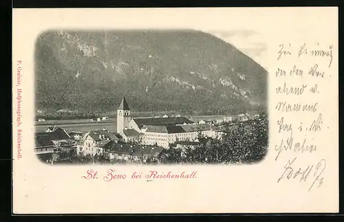 AK St. Zeno bei Reichenhall, Generalansicht mit dem Kloster