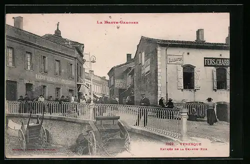 AK Venerque, Entrée de la Grande-Rue, Strassenpartie