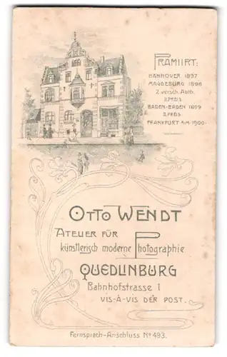 Fotografie Otto Wendt, Quedlinburg, Ansicht Quedlinburg, Blick auf das Ateliersgebäude in der Bahnhofstr. 1