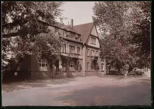 Fotografie Brück & Sohn Meissen, Ansicht Grund b. Mohorn, Partie am Hotel zu den Linden