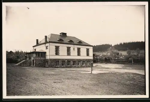 Fotografie Brück & Sohn Meissen, Ansicht Geyer i. Erzg., Blick auf die Turnhalle des Vereins 1861 E.V., Pächter Fr. Ihm