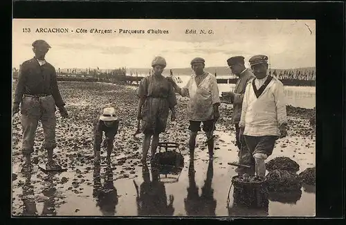 AK Arcachon, Cote d`Argent, Parqueurs d`huitres, Krebsfischer