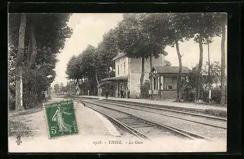AK Thiel, La Gare, Bahnhof