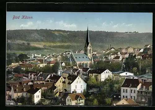 AK Bad Kösen, Blick auf die Dächer der Stadt