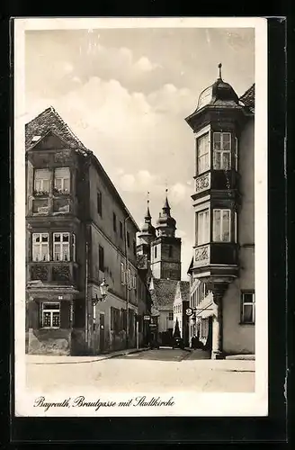 AK Bayreuth, Brautgasse mit Stadtkirche