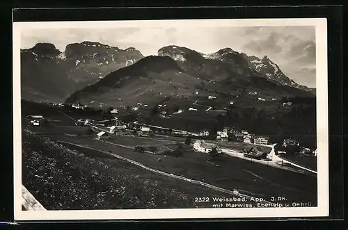 AK Weissbad /App, Panorama mit Marwies, Ebenalp und Oehrli