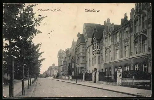 AK Wittenberge, Blick in die Hohenzollern-Strasse