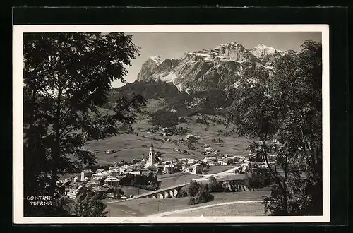 AK Cortina, Panoramablick vom Berg aus gesehen