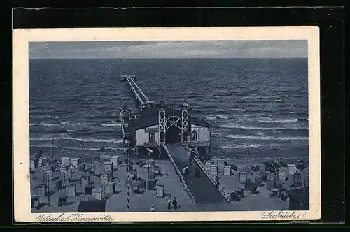 AK Zinnowitz /Ostsee, Seebrücke aus der Vogelschau