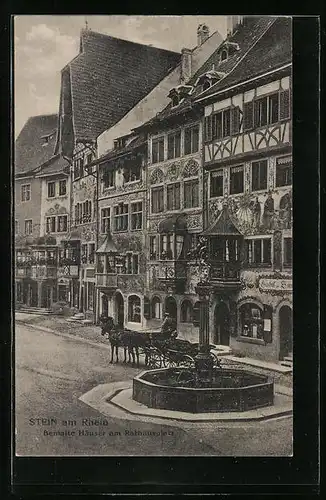 AK Stein am Rhein, Bemalte Häuser am Rathausplatz