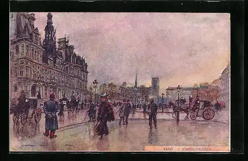 Künstler-AK Georges Stein: Paris, L`Hotel-De-Ville