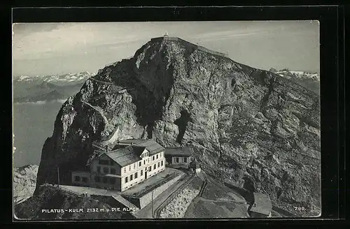 AK Pilatus, Pilatus-Kulm und die Alpen