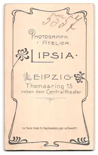 Fotografie Atelier Lipsia, Leipzig, Thomasring 15, Bürgerliche Dame im modischen Kleid