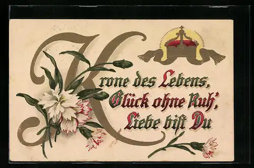 Künstler-AK Krone des Lebens..., Buchstabe K