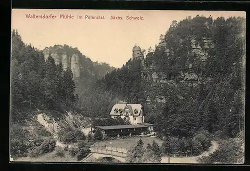 AK Hohnstein i. Polenztal, Gasthaus Waltersdorfer Mühle