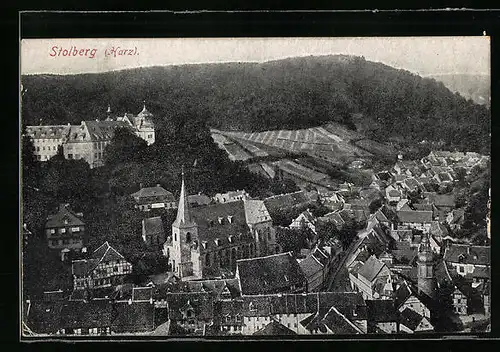 AK Stolberg /Harz, Teilansicht mit Kirche