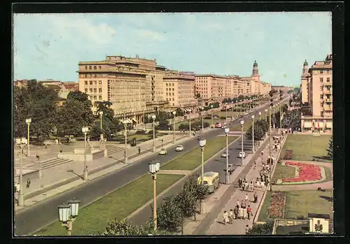 AK Berlin, Karl-Marx-Alle mit Blick nach Osten