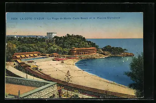 AK Monaco, Côte d’Azur, La Plage de Monte-Carlo et la Piscine Olympique