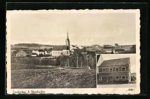 AK Neukirchen b. Pfarrkirchen, Ortsansicht mit Kirche