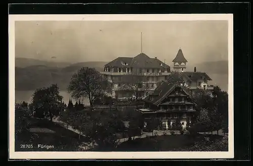 AK Fürigen, Hotel Fürigen aus der Vogelschau