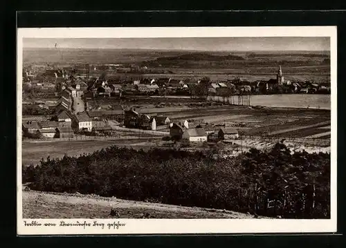 AK Trebbin, Ortsansicht vom Löwendorfer Berg aus