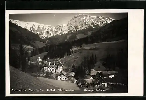 AK Prein an der Rax, Ortsansicht mit Hotel Preinerwand