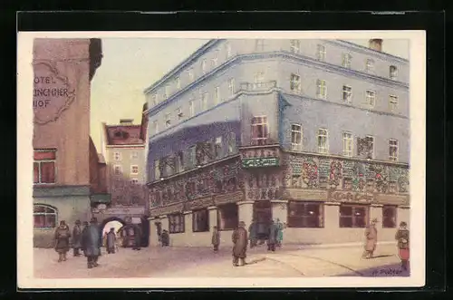 Künstler-AK Salzburg, Cafe Lohr