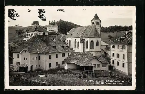 AK Longomoso auf Renon, Häuser an der Kirche