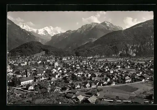 AK Interlaken-Untersee, Gesamtansicht mit Mönch und Jungfrau