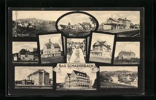 AK Bad Schallerbach, Totalansicht, Bad, Bahnhof, Schallerbacherhof