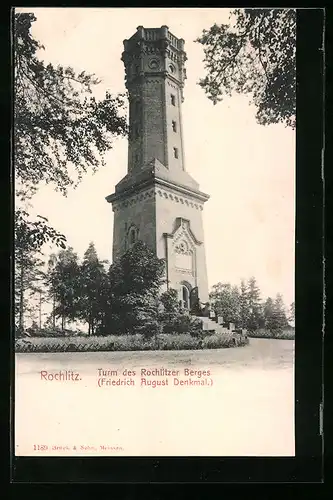 AK Rochlitz, Turm des Rochlitzer Berges, Friedrich-August-Denkmal