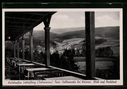 AK Buchfart, Gasthaus Waldkaffee Schlossberg, Blick auf Buchfart