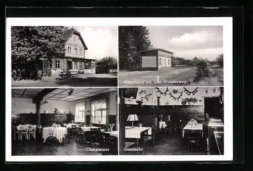 AK Grönwohld, Gasthof zur Stormarnschen Schweiz, Gästehaus am Rad-Wanderweg, Innenansichten Clubzimmer u. Gaststube