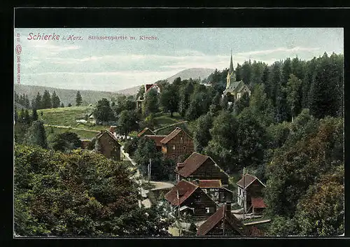 AK Schierke / Harz, Gesamtansicht mit Kirche