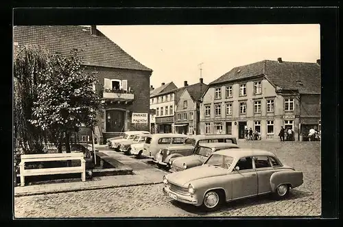 AK Malchow /Mecklenburg, Wartburg 311 an der Drehbrücke