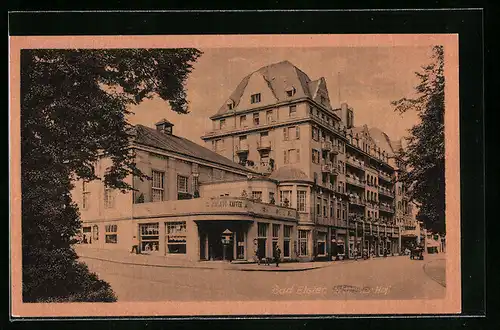 AK Bad Elster, Strassenpartie mit Palast Kaffee