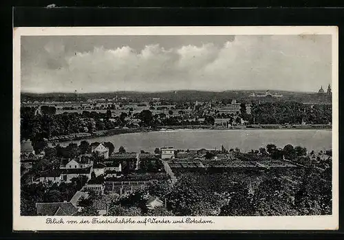 AK Werder / Havel, Blick von der Friedrichshöhe auf Potsdam