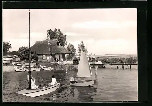 AK Zinnowitz / Usedom, am Achterwasser