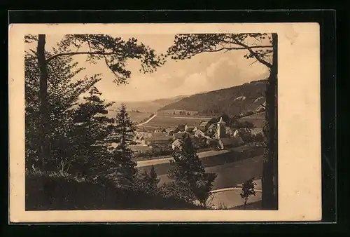 AK Buchfart b. Weimar, Totalansicht mit Kirche